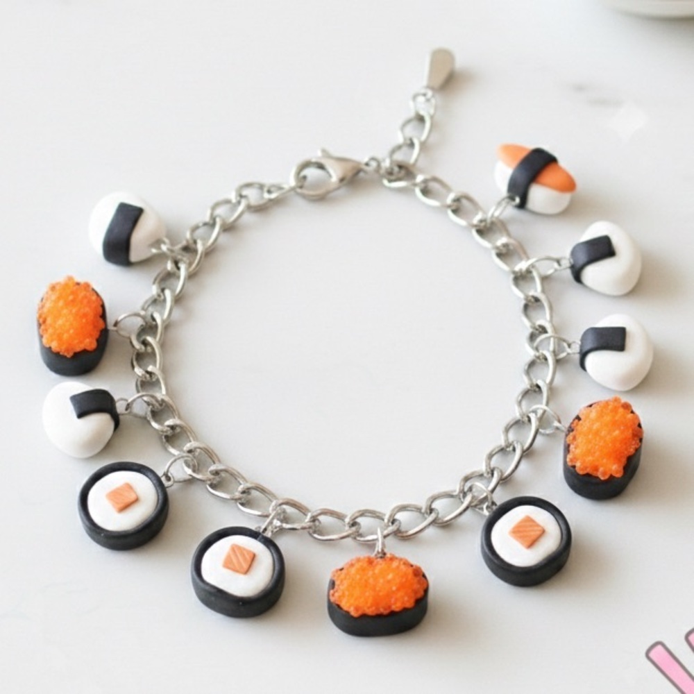 Sushi Charm Bracelet – Handmade – Size O/S